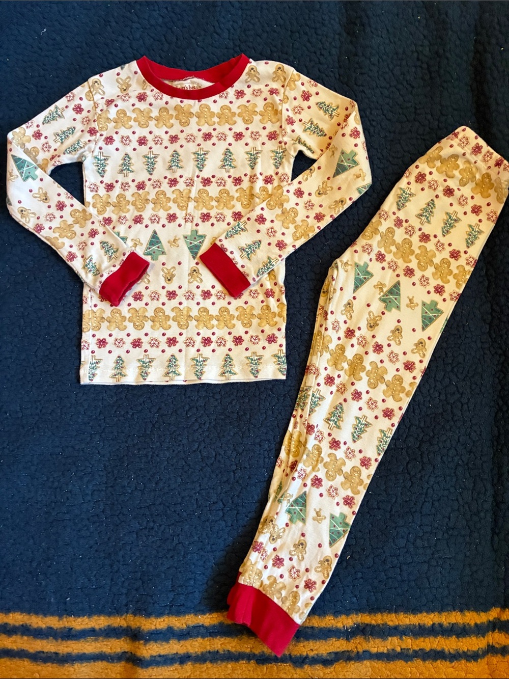 Burt’s bees kids Holiday Cream Pajama Set with Red Trim - Kids